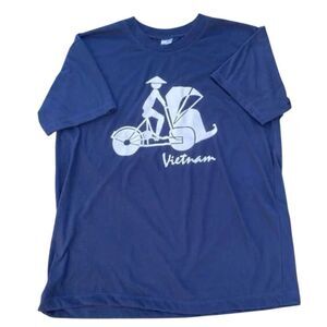 Vietnam Tuk Tuk Navy Blue Soft Thin T Shirt Medium
